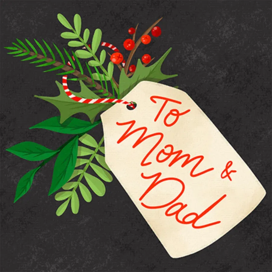 Mom & Dad Gift Tag card front