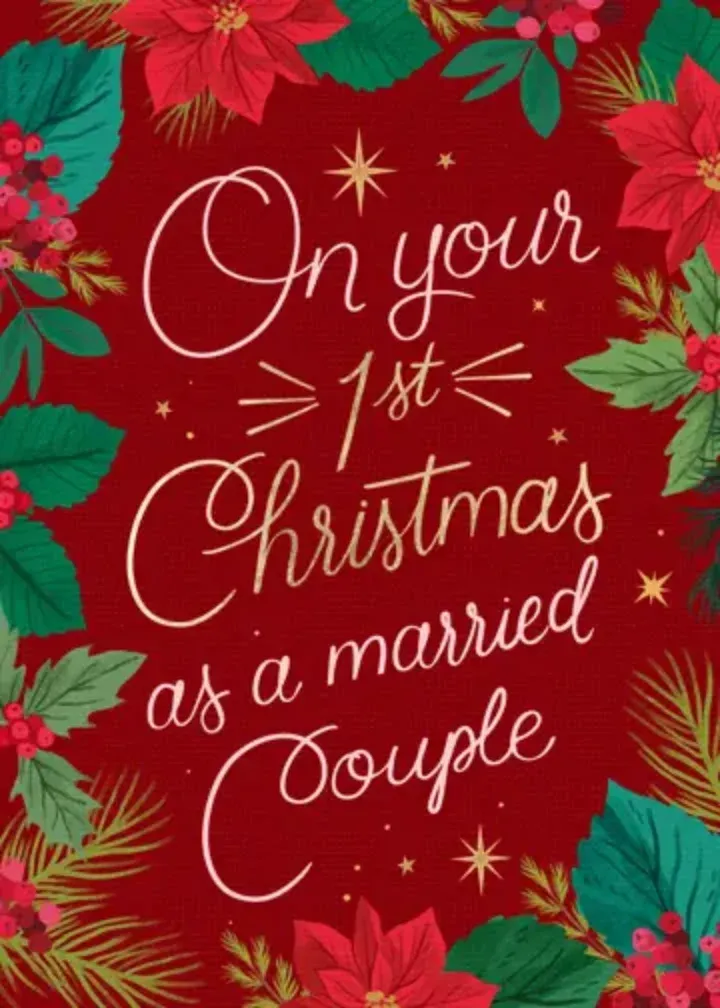 1st Married Christmas card front