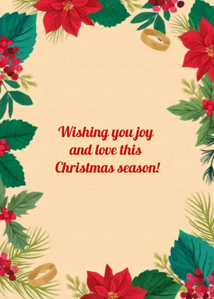 1st Married Christmas card inside right