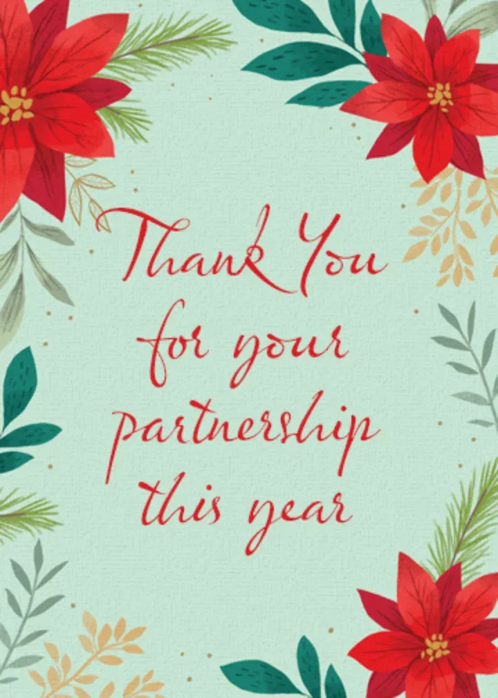 Partnership Floral Thanks card front
