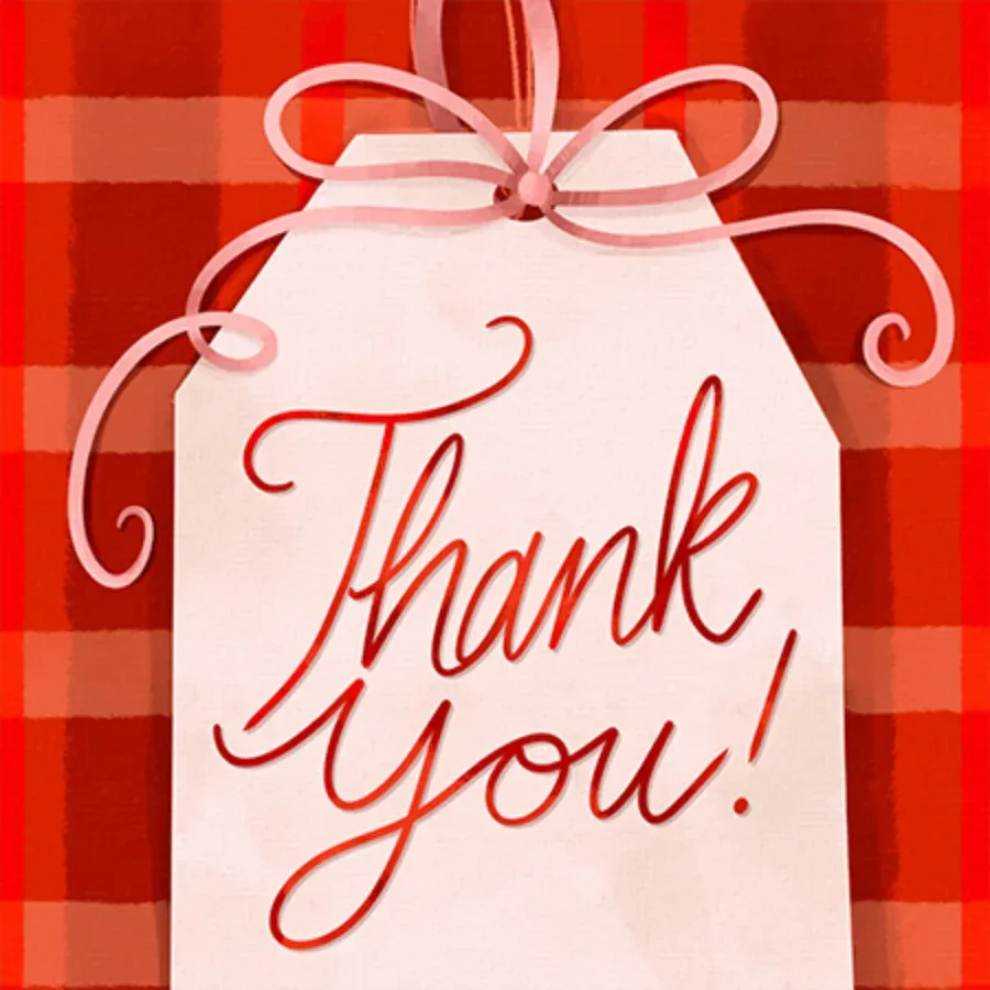 Gift Tag Thanks card front