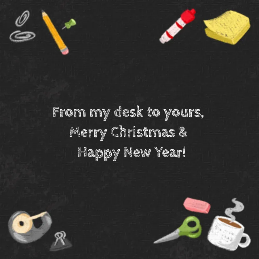 Coworker Holiday Wreath card inside right