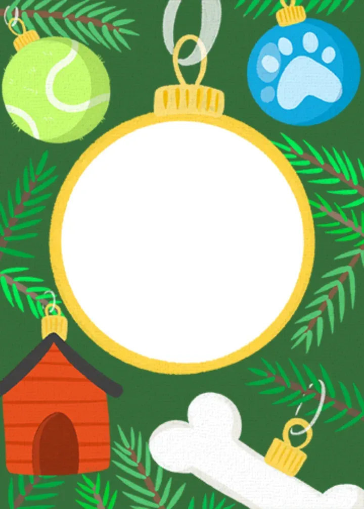 Dog Ornaments Photo card front