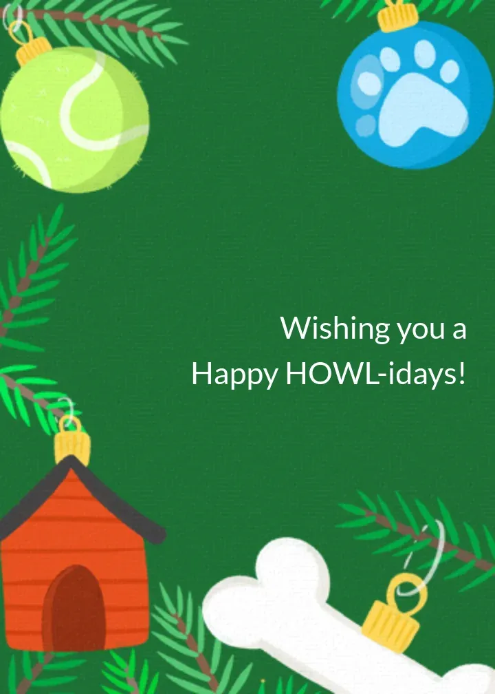 Dog Ornaments Photo card inside right