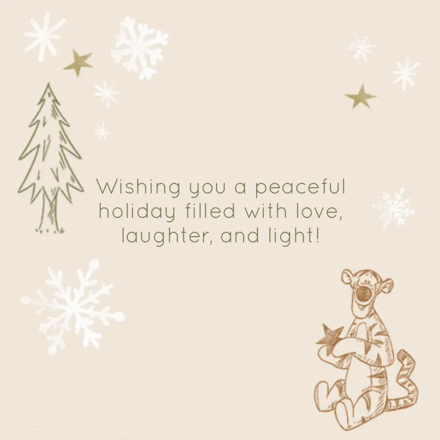 Winnie the Pooh Christmas card inside right