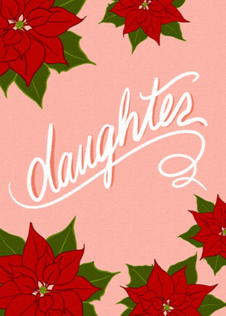 Holiday Poinsettia Daughter card front
