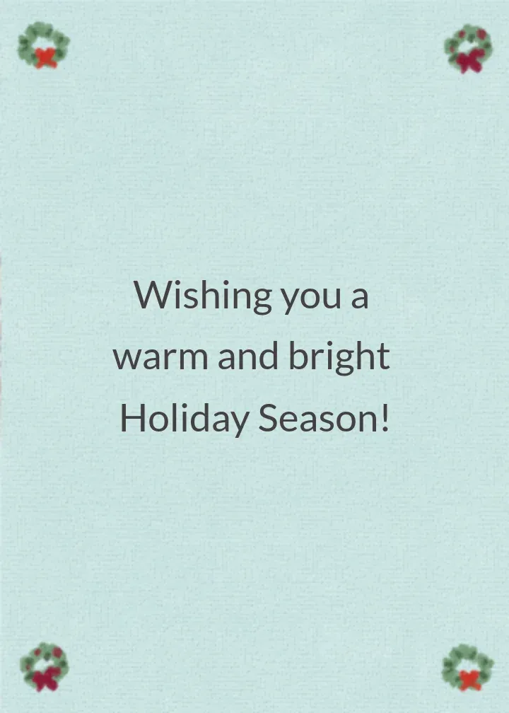 Happy Holidays Neighbor card inside right