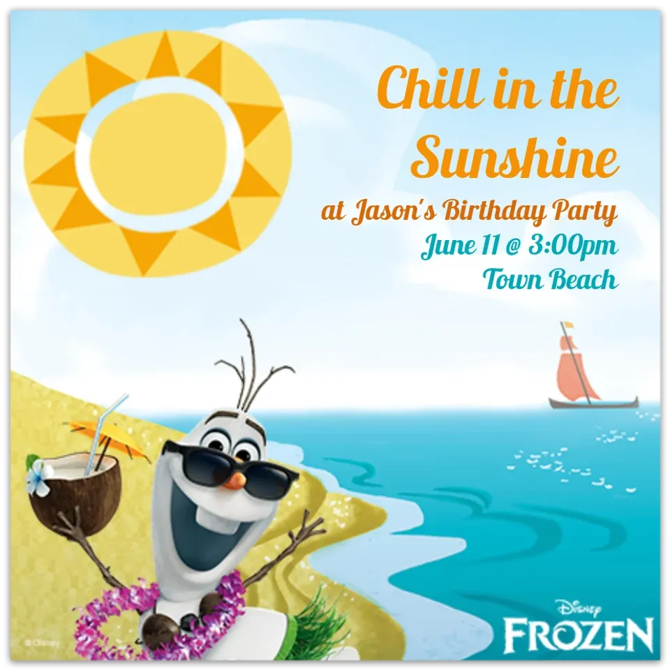 Olaf in Summer card