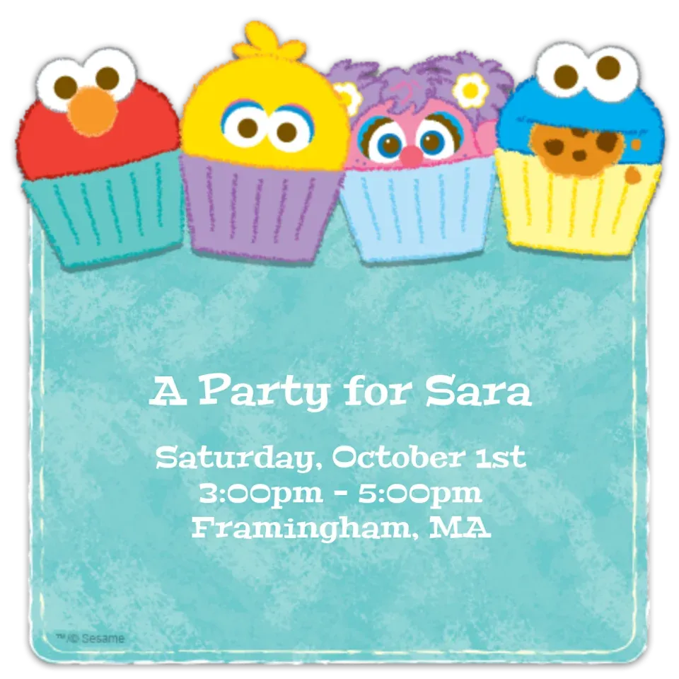 Sesame Street Cupcakes card