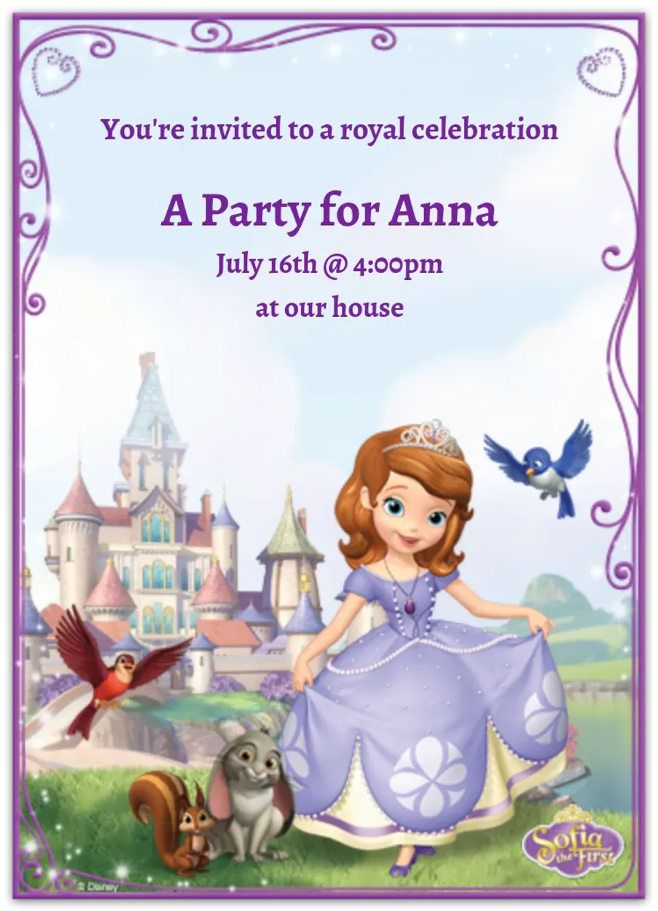 Sofia the First card