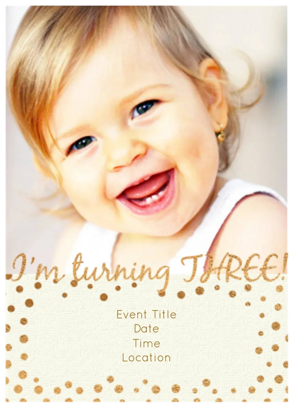 Turning Three Photo card