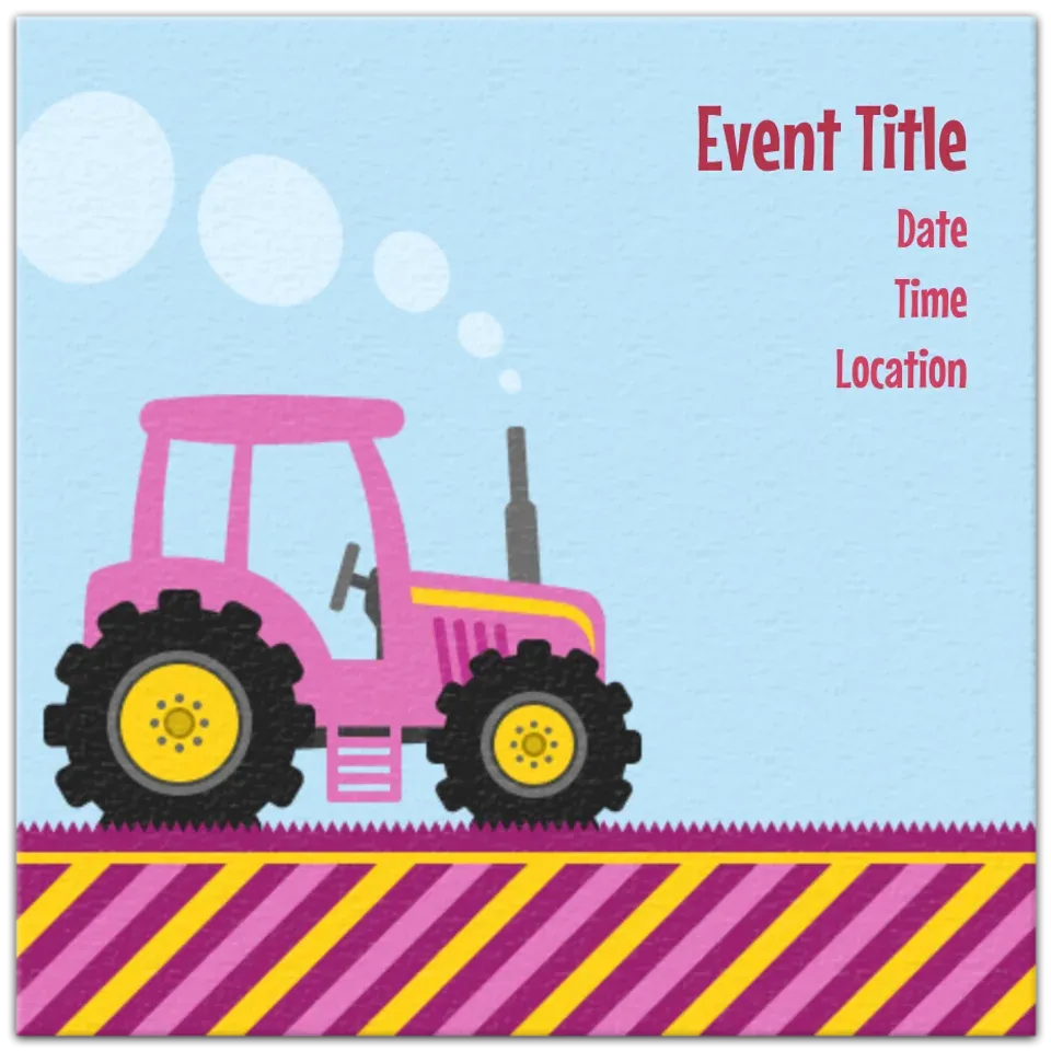 Pink Tractor card