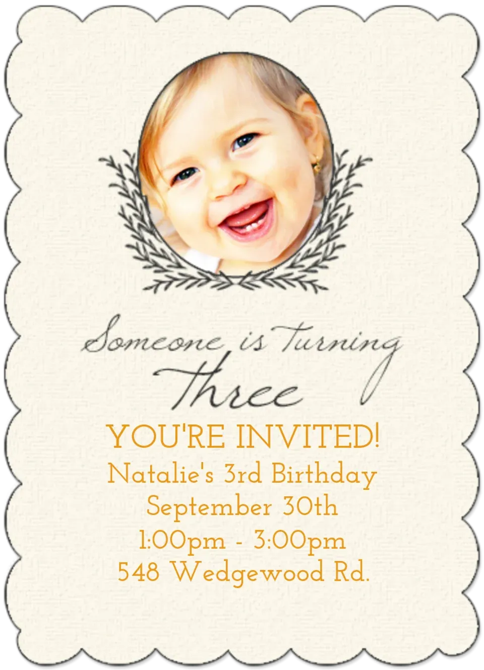 3rd Birthday Photo card