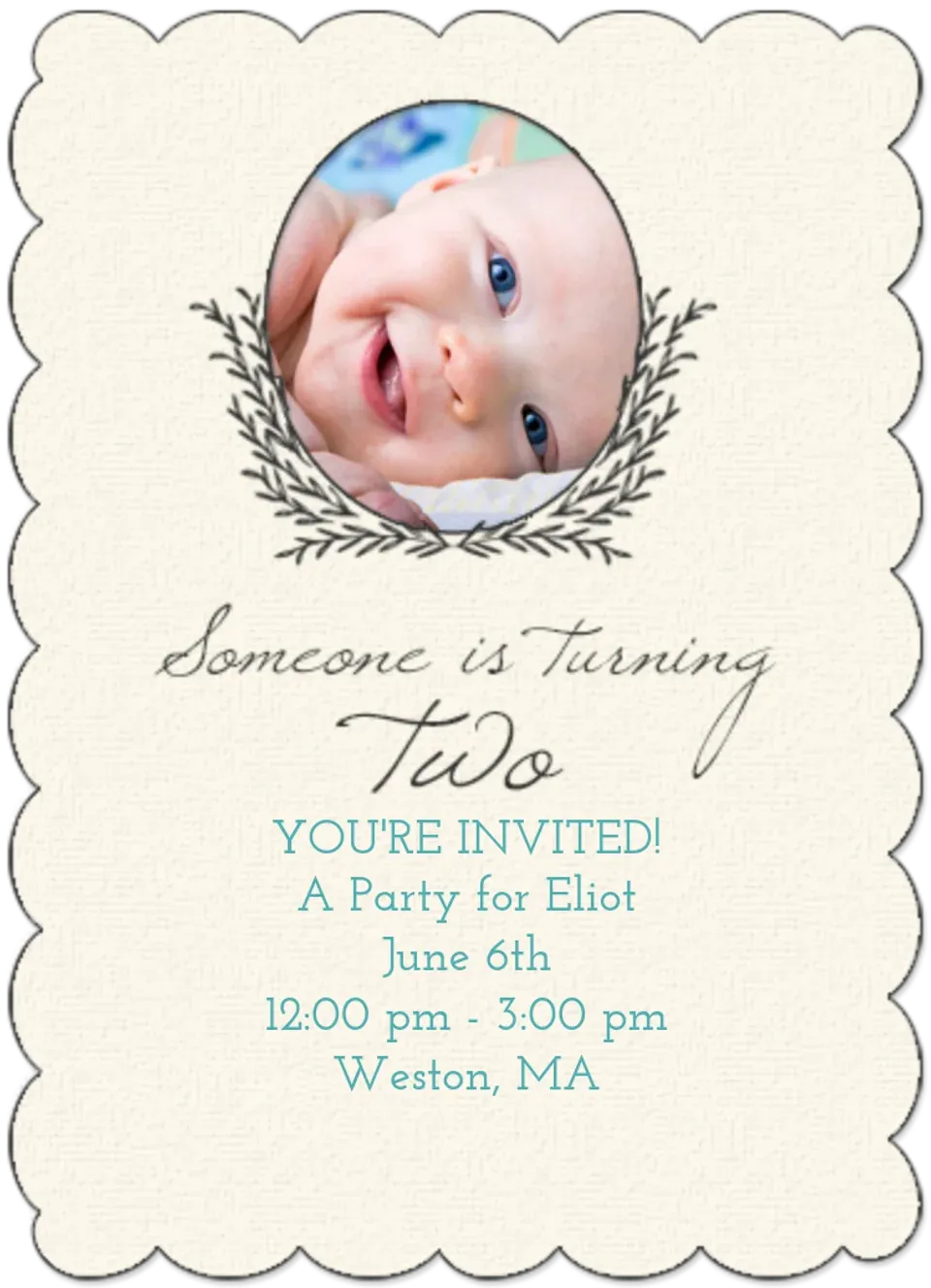 2nd Birthday Photo card