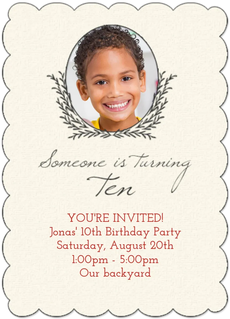 10th Birthday Photo card