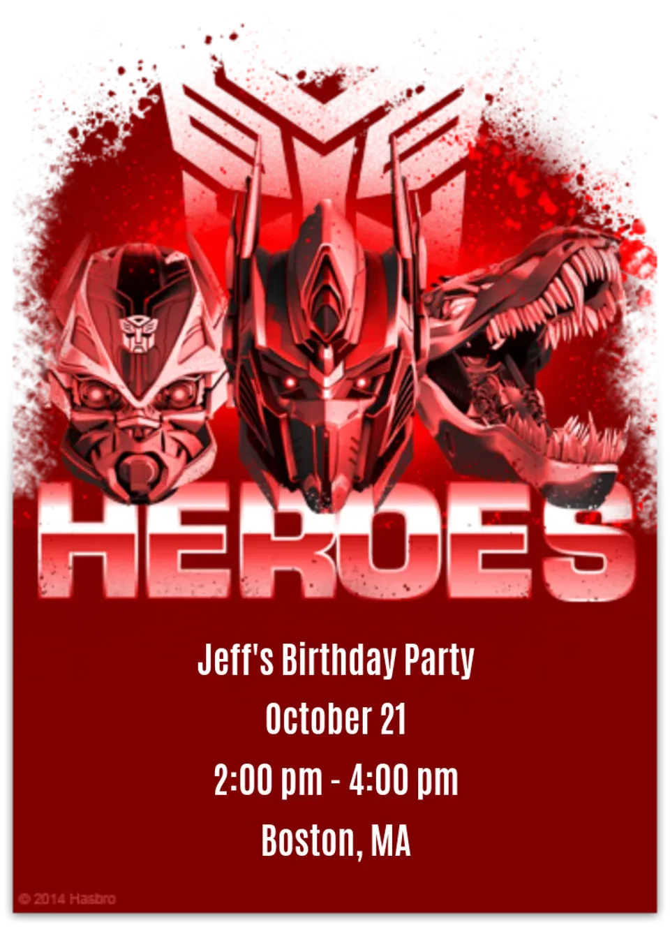 Transformers Heroes card