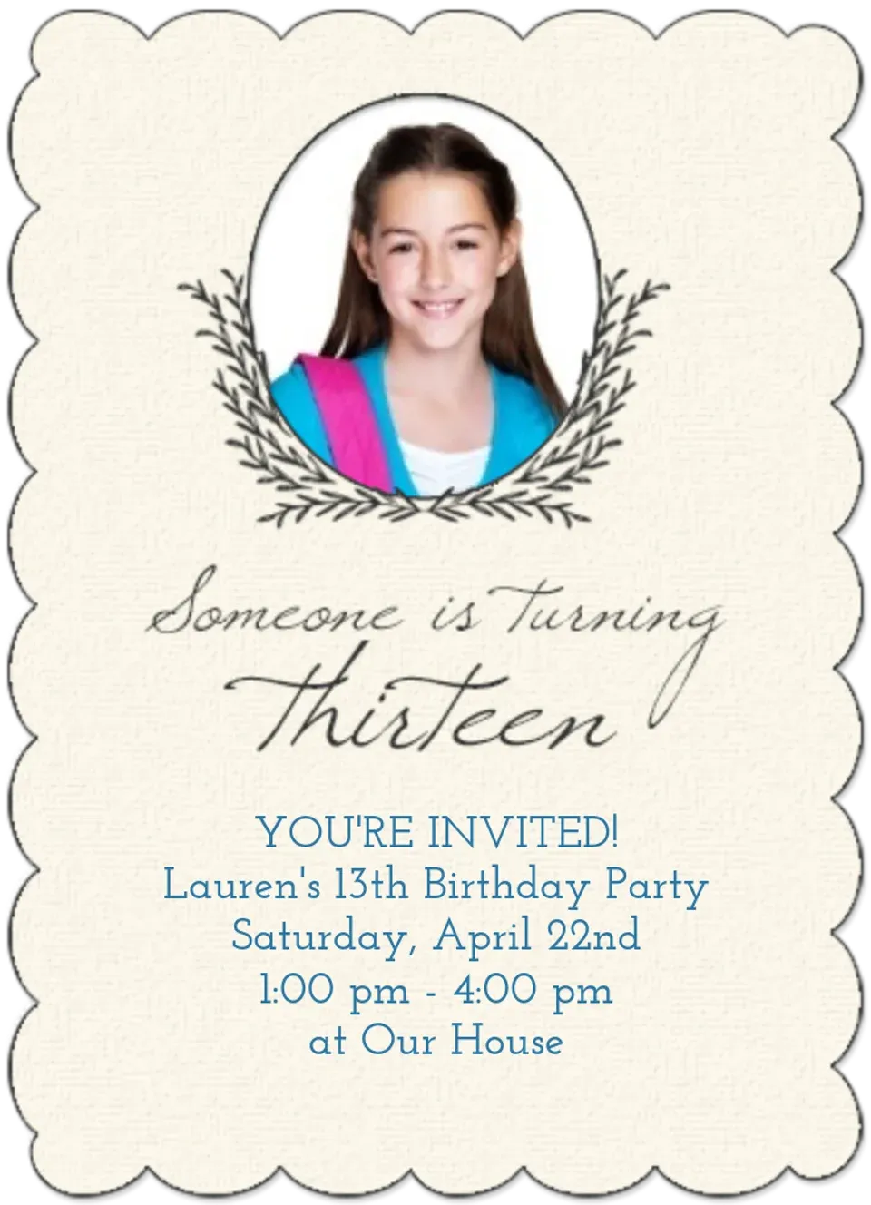 13th Birthday Photo card