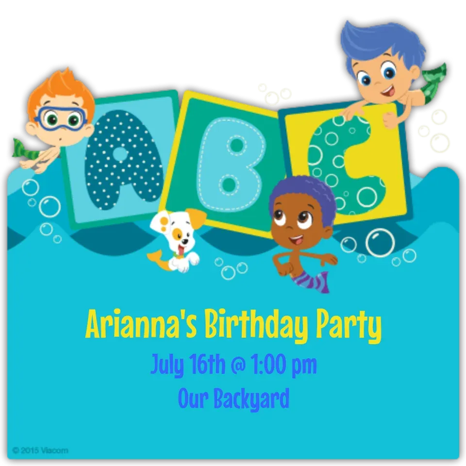 Bubble Guppies ABC card