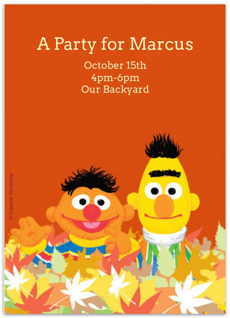 Bert & Ernie Leaves card