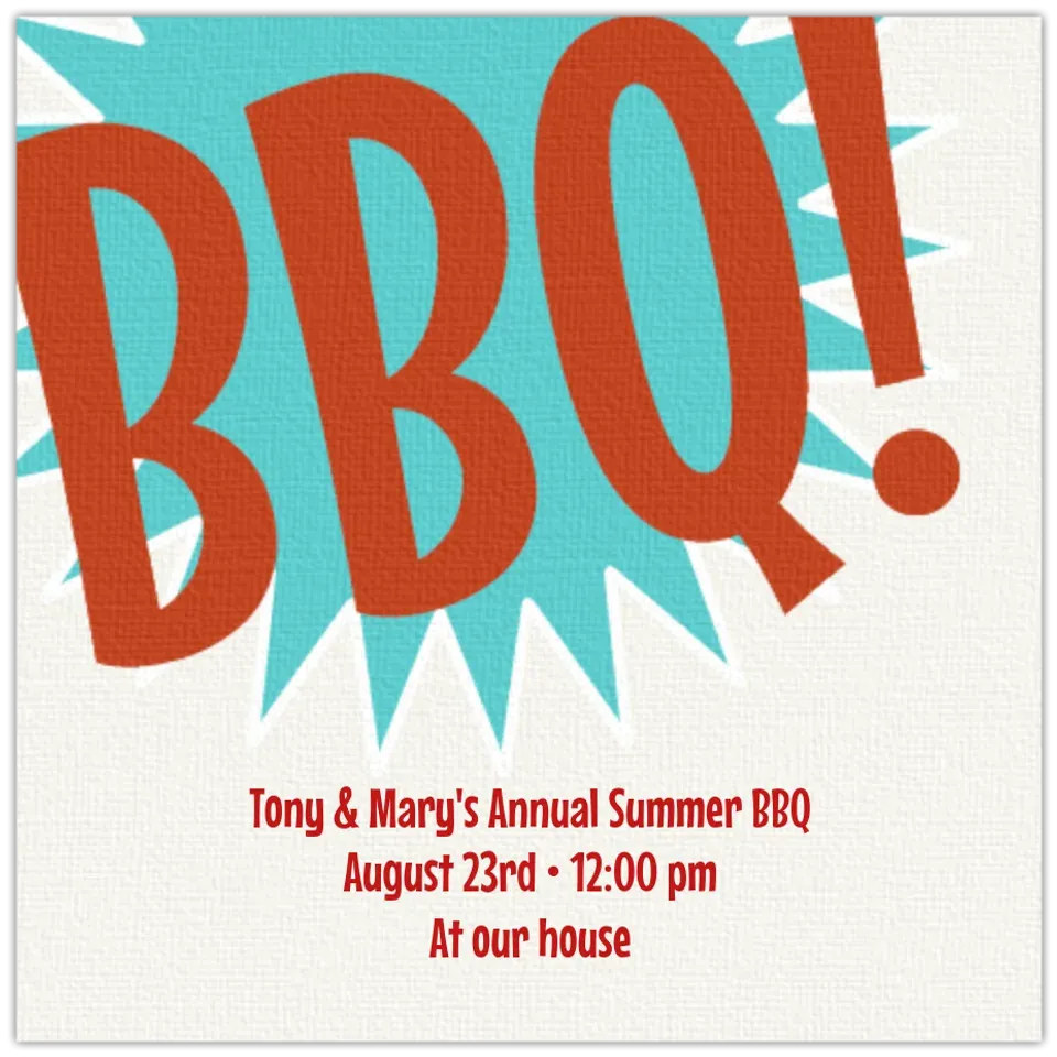 Summer BBQ card