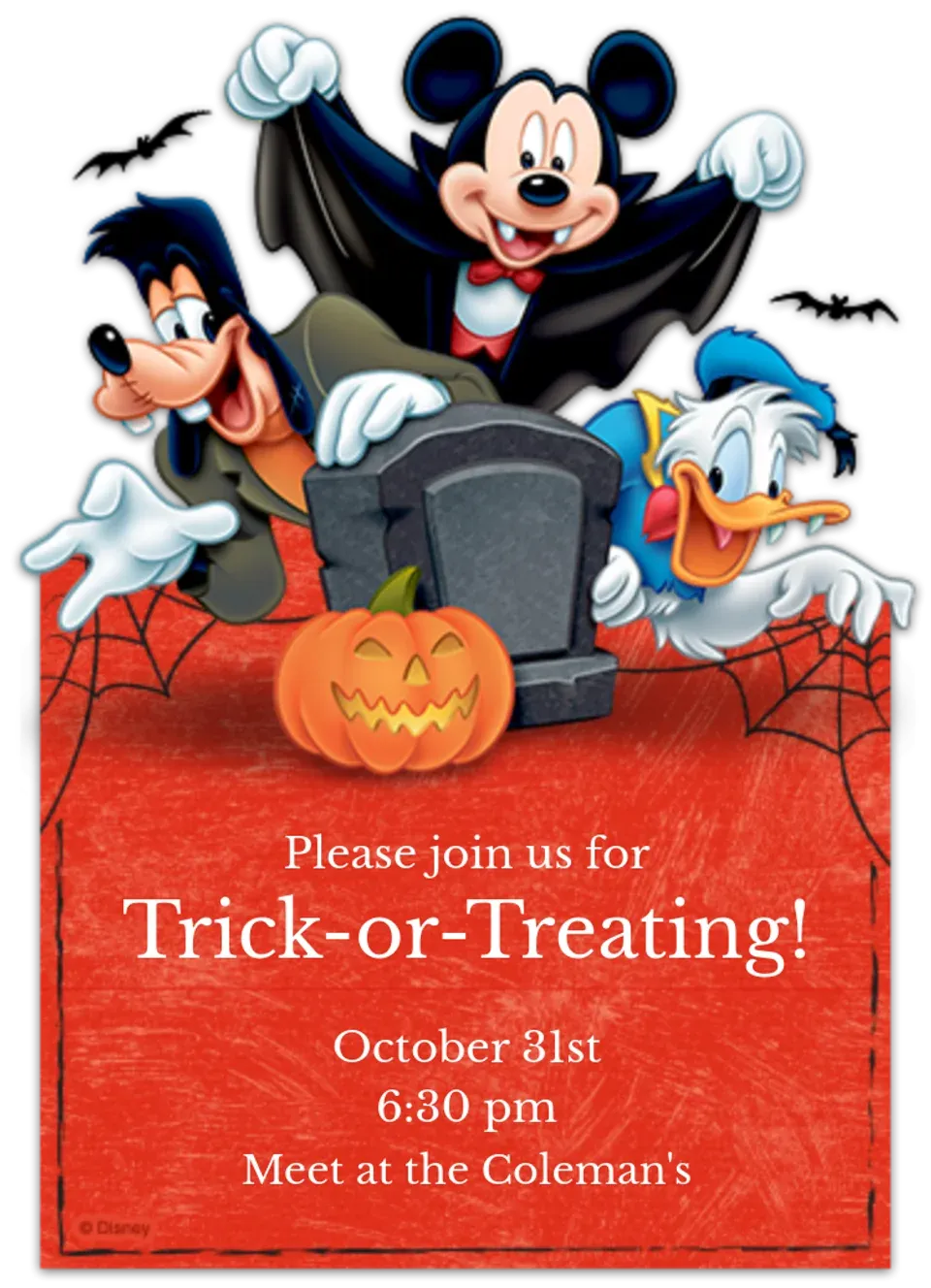 Mickey Mouse Halloween card