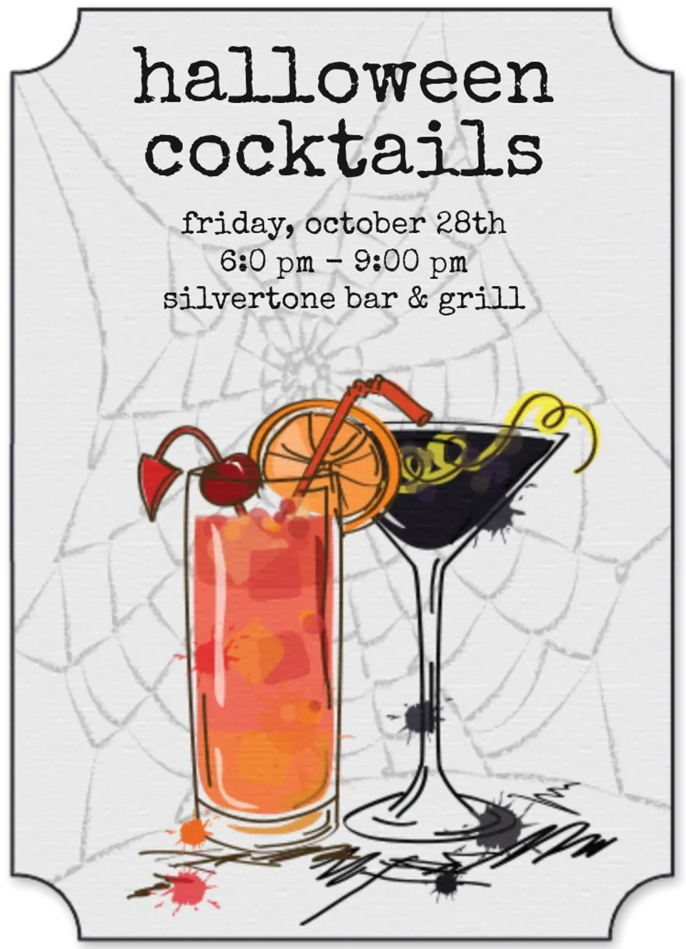 Halloween Cocktail Party card
