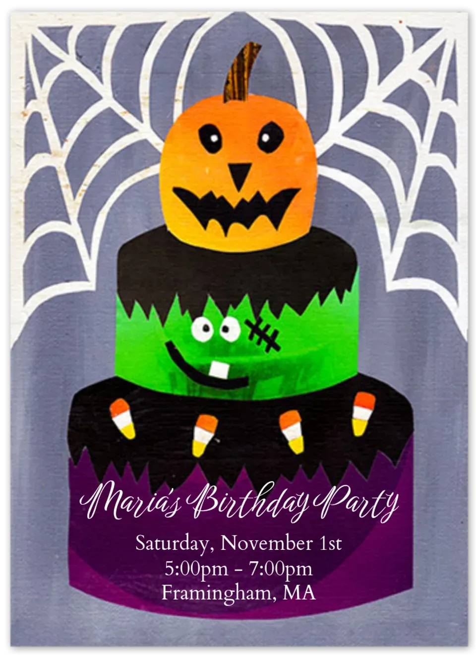 Halloween Birthday Cake card