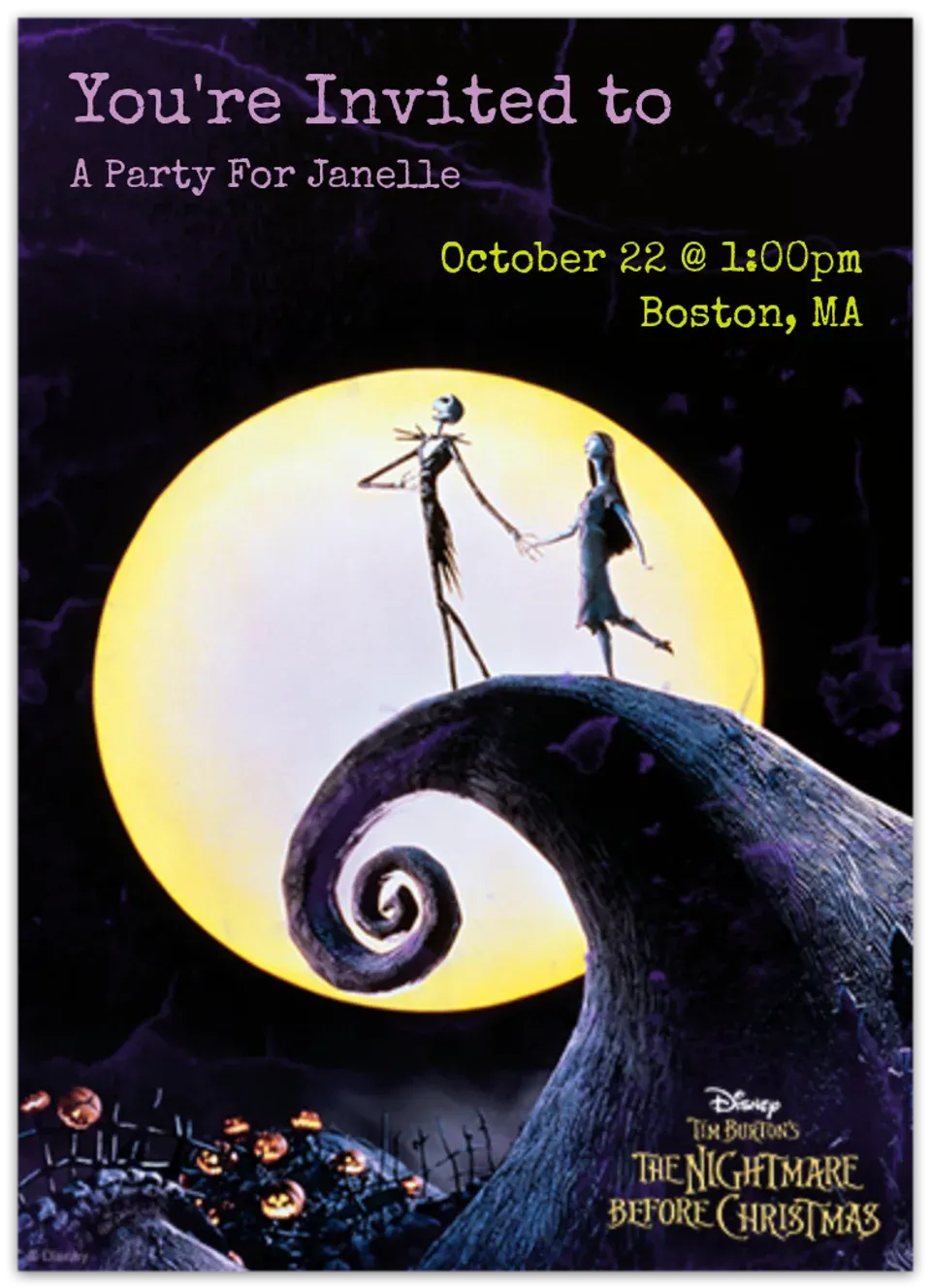 The Nightmare Before Christmas card