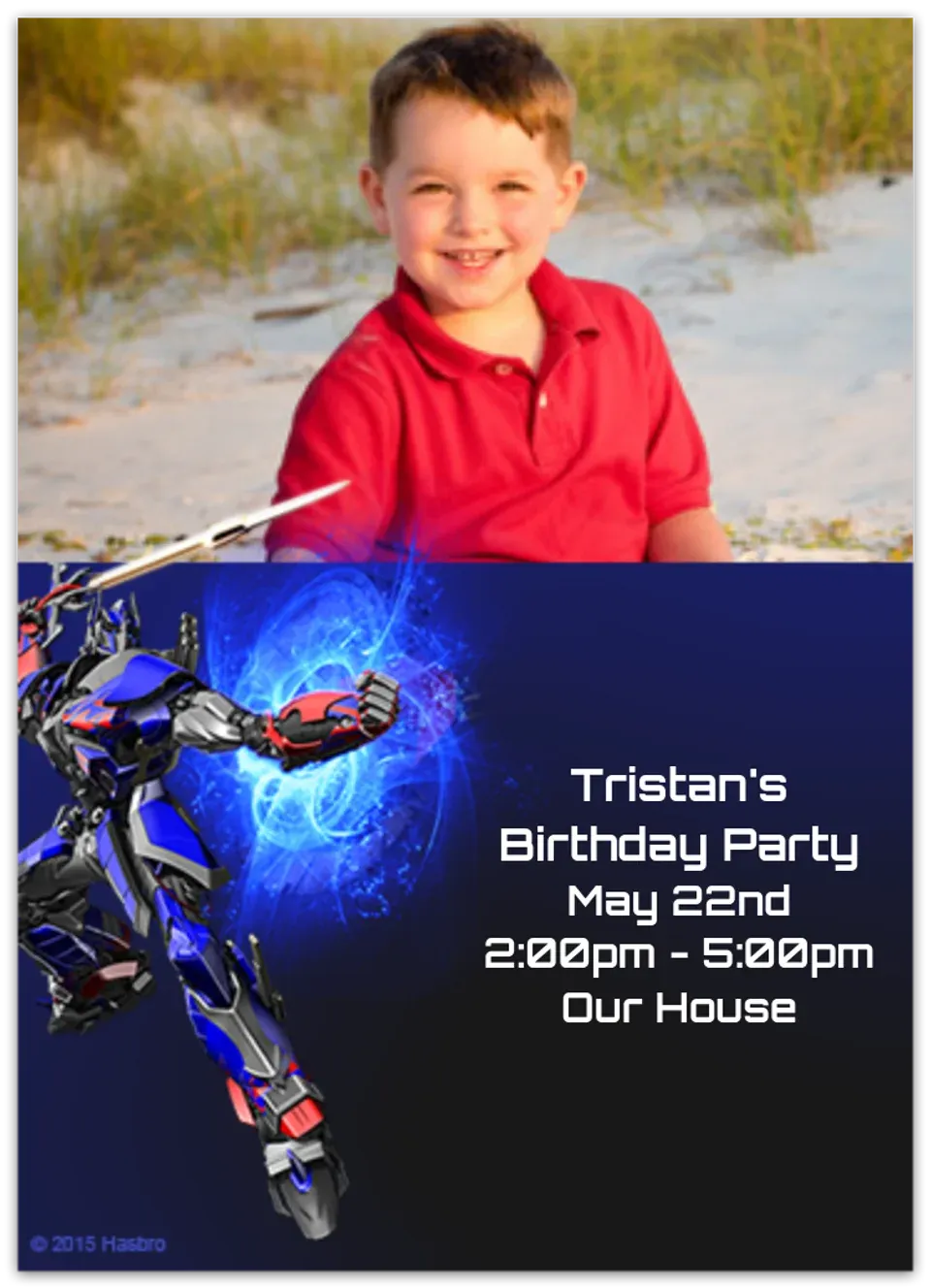 Optimus Prime Charge Photo card