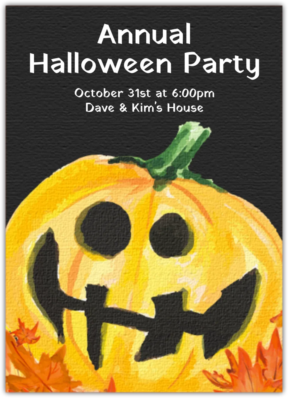 Friendly Jack O' Lantern card