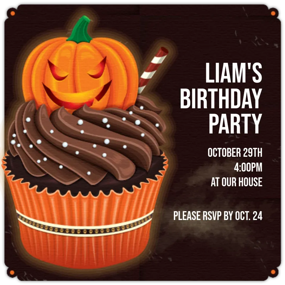 Halloween Birthday Cupcake card