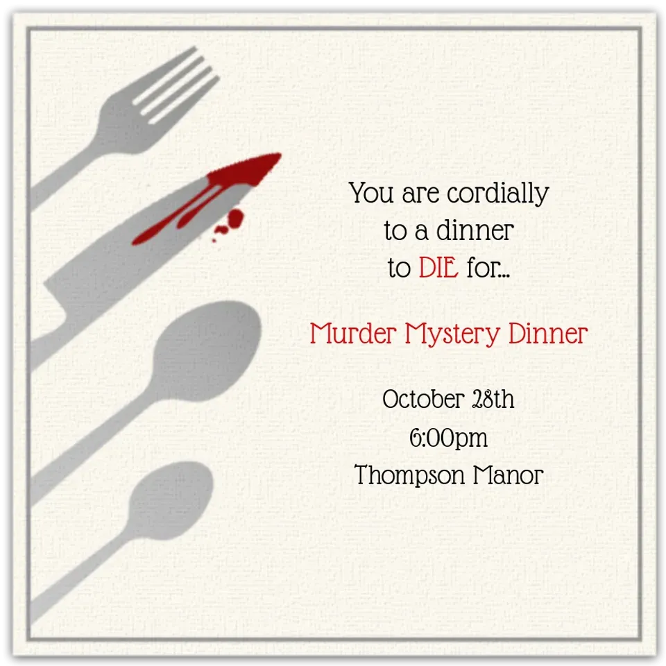 Murder Mystery card