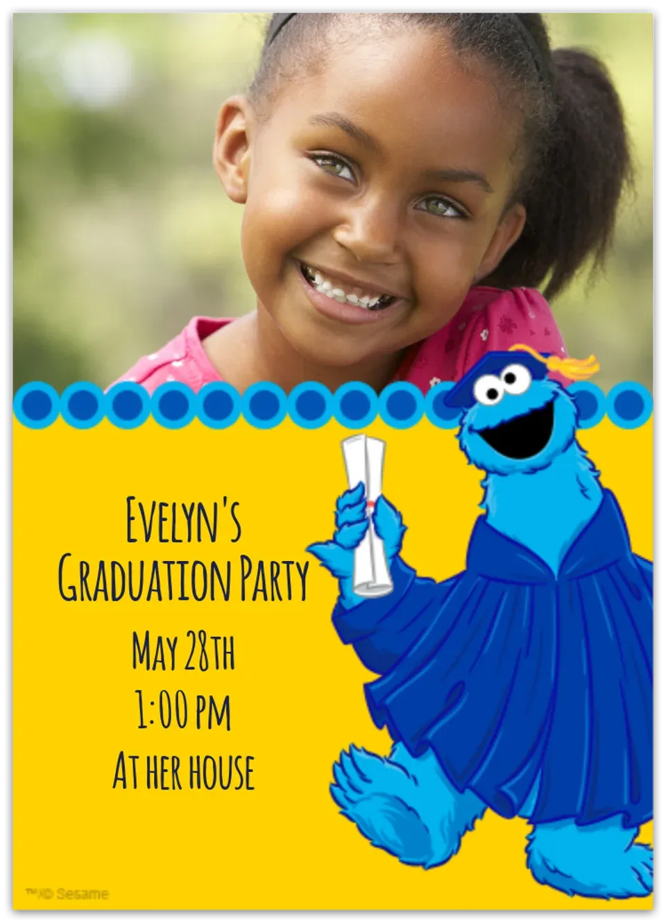 Cookie Monster Graduation card