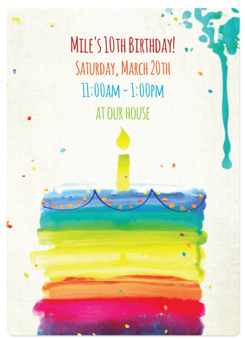 Rainbow Birthday Cake card