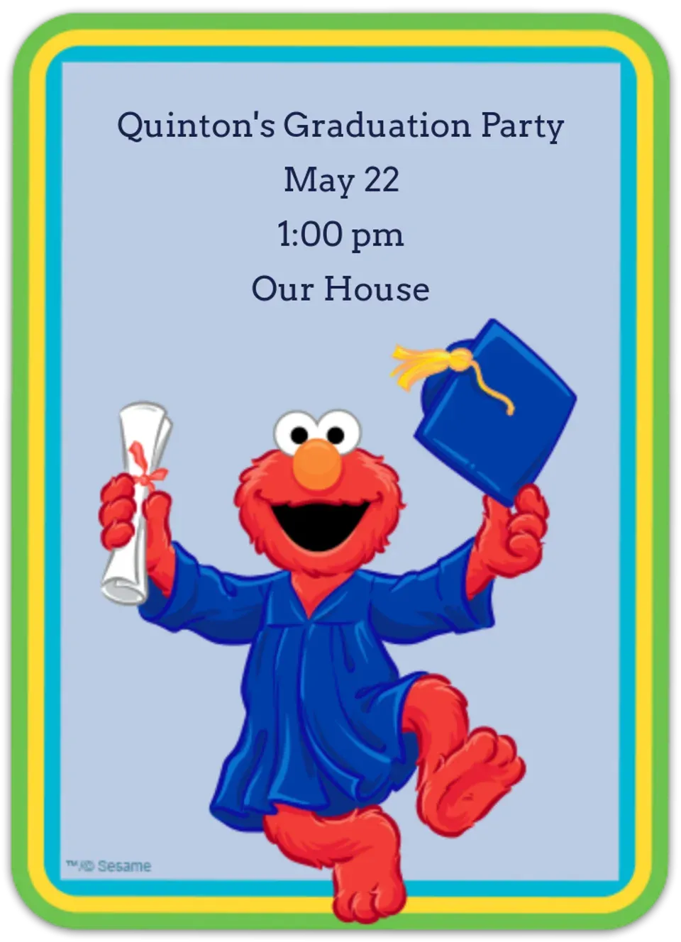 Elmo Graduation card