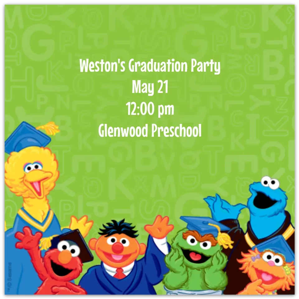 Sesame Street Graduation card