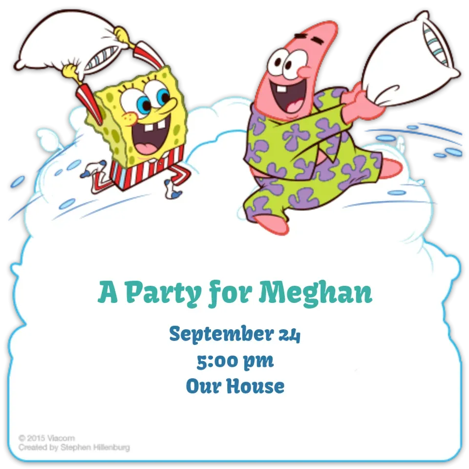 SpongeBob Sleepover card