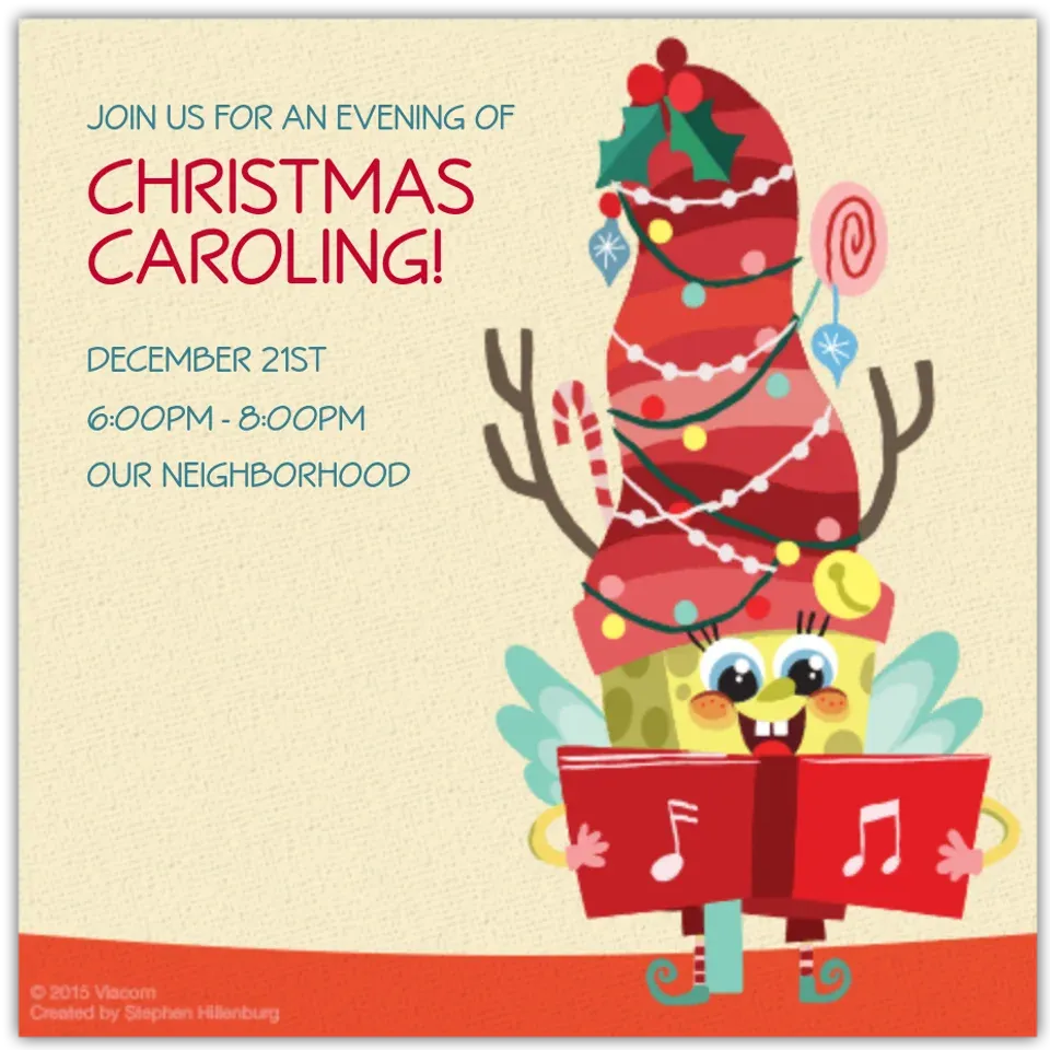 SpongeBob Caroling card