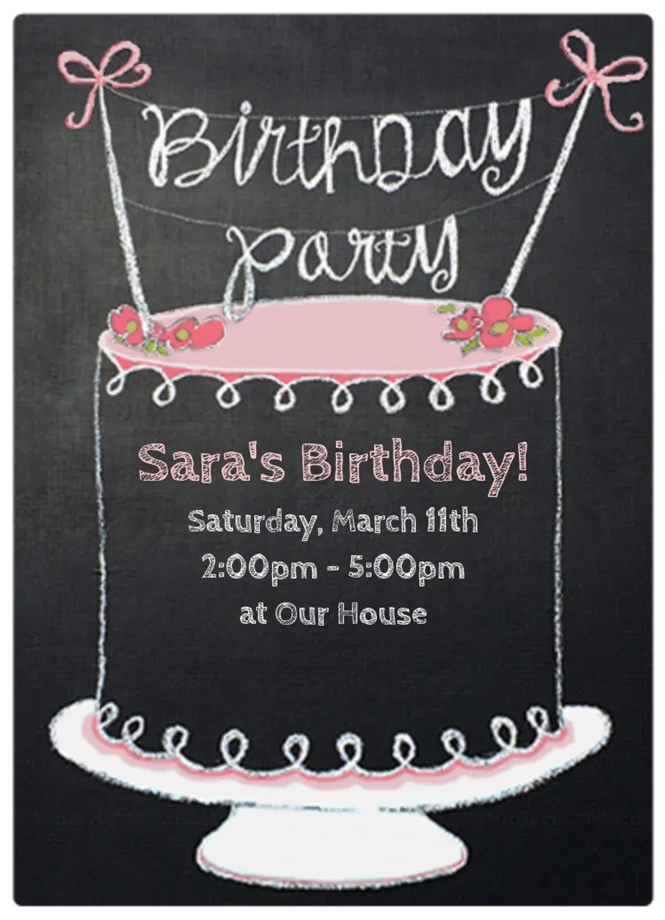 Chalkboard Birthday Cake card