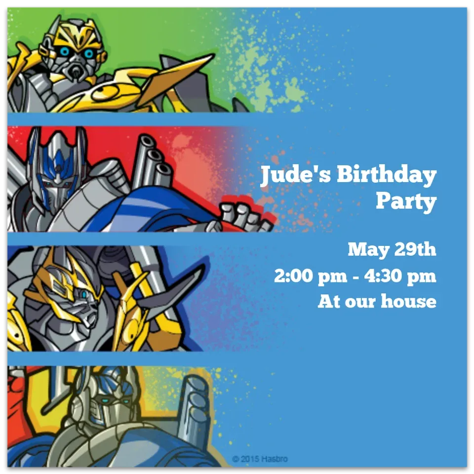 Transformers Graphic Group card