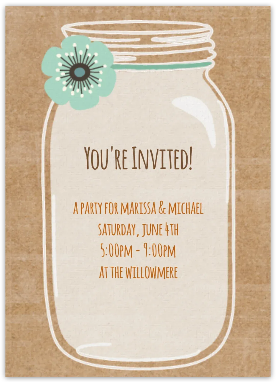 Rustic Mason Jar card