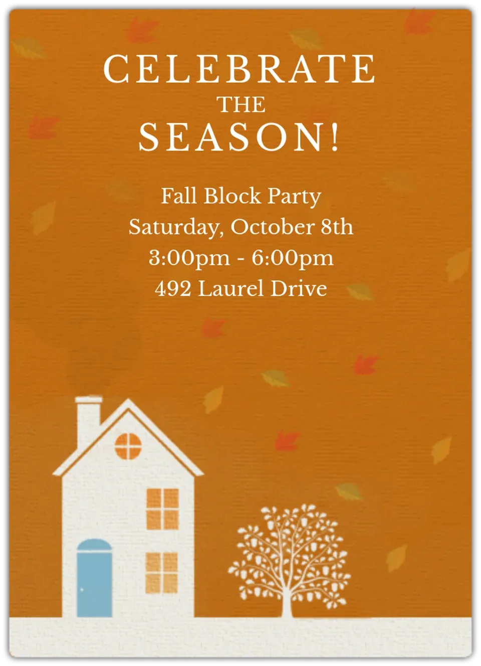 Fall Open House card