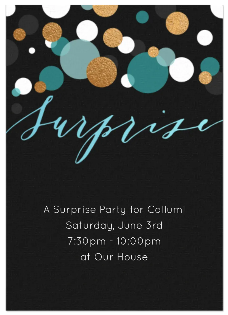 Surprise Calligraphy card