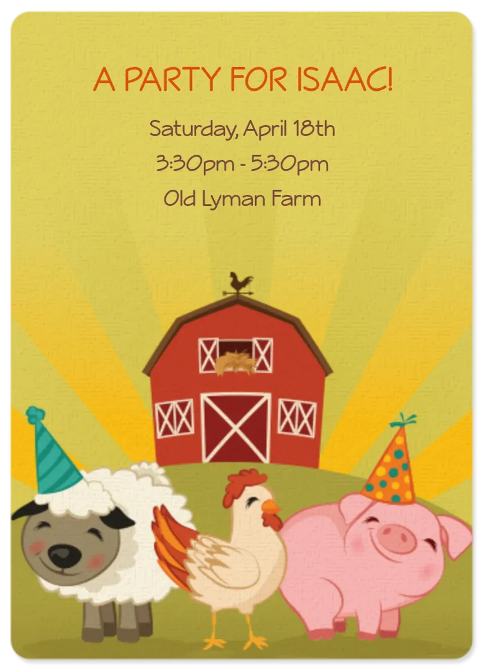 Farmyard Animals card