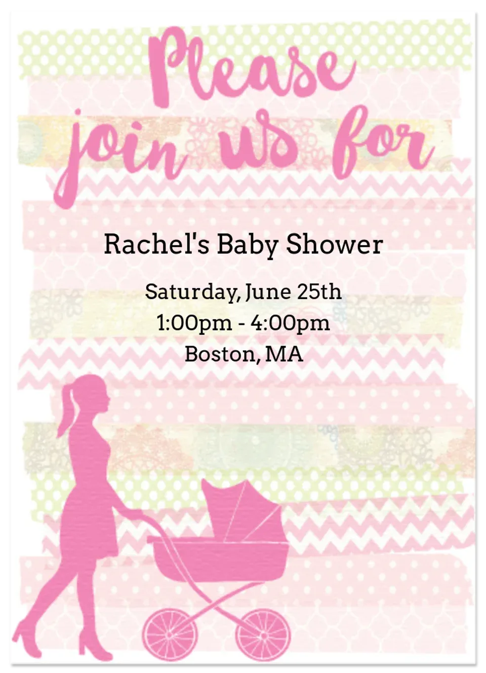 Baby Carriage Silhouette card