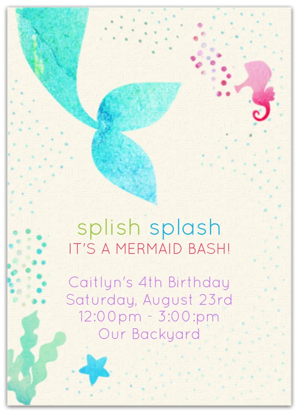 Mermaid Splish Splash card