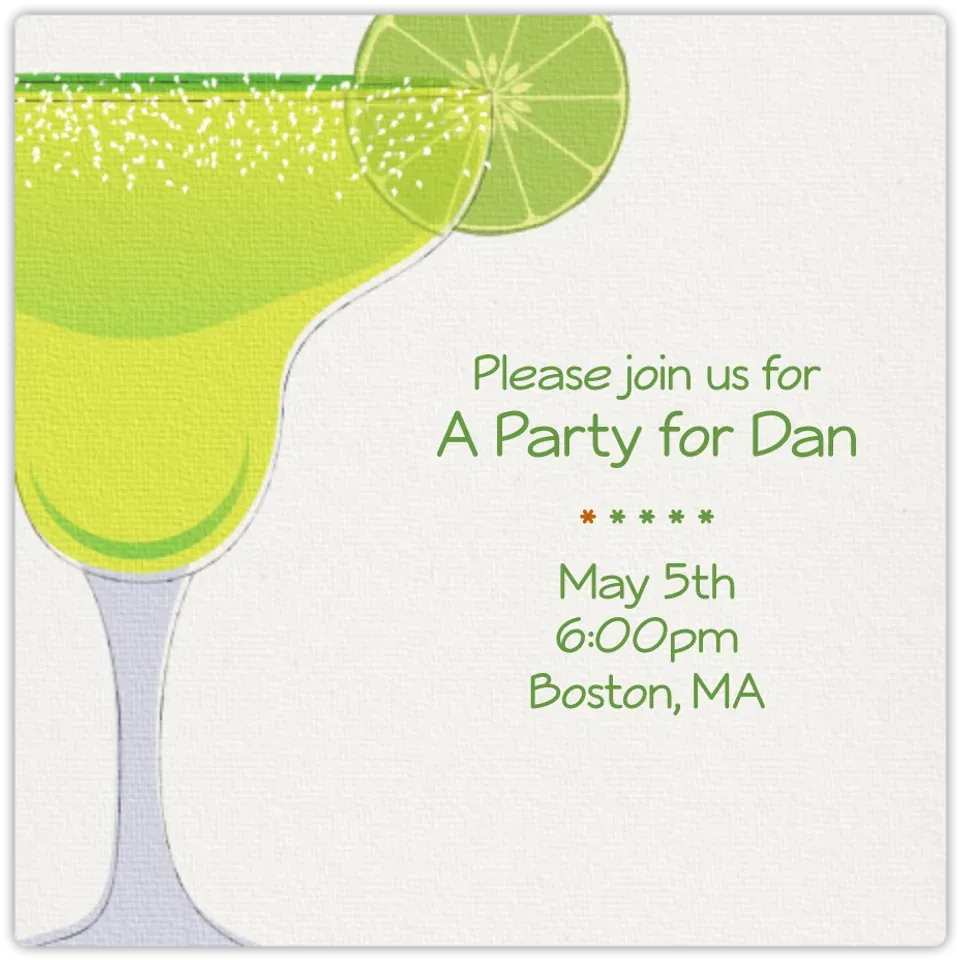 Margarita Toast card