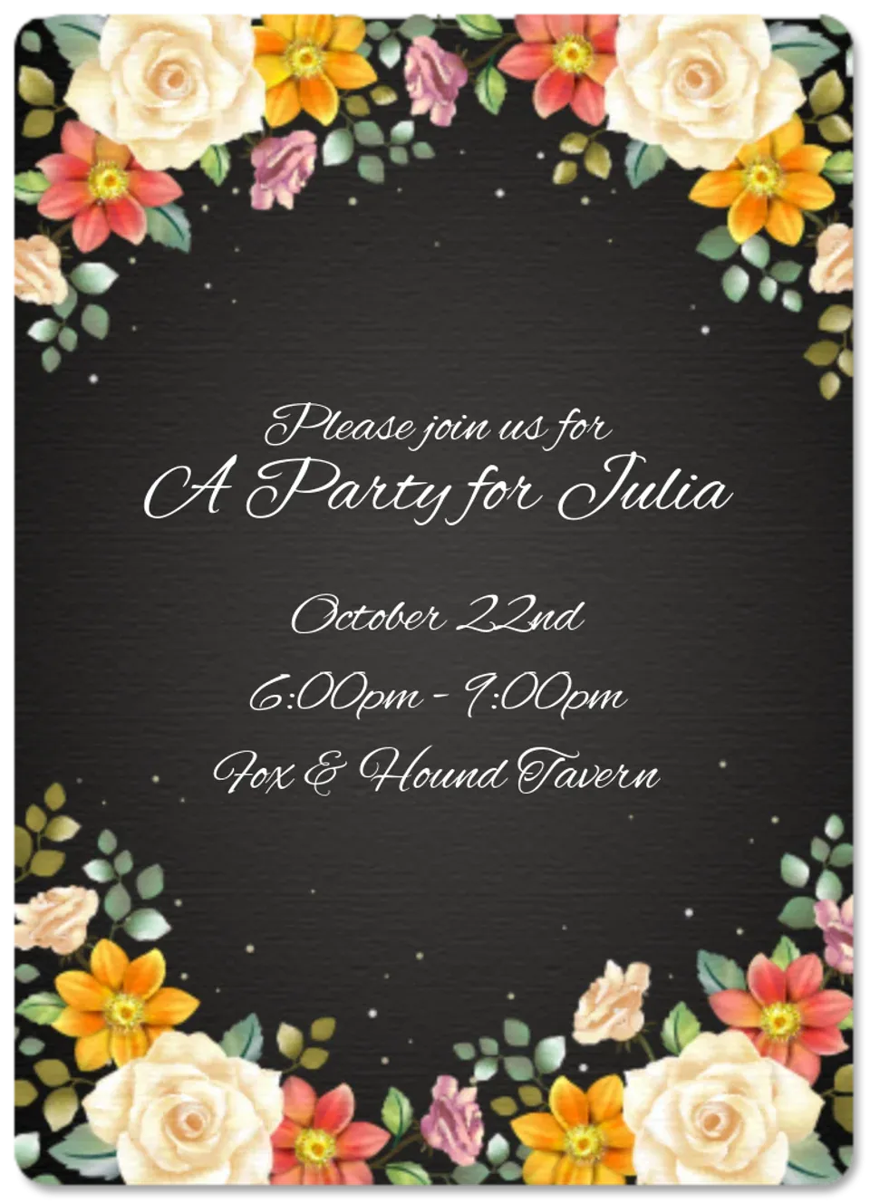 Formal Fall Floral card