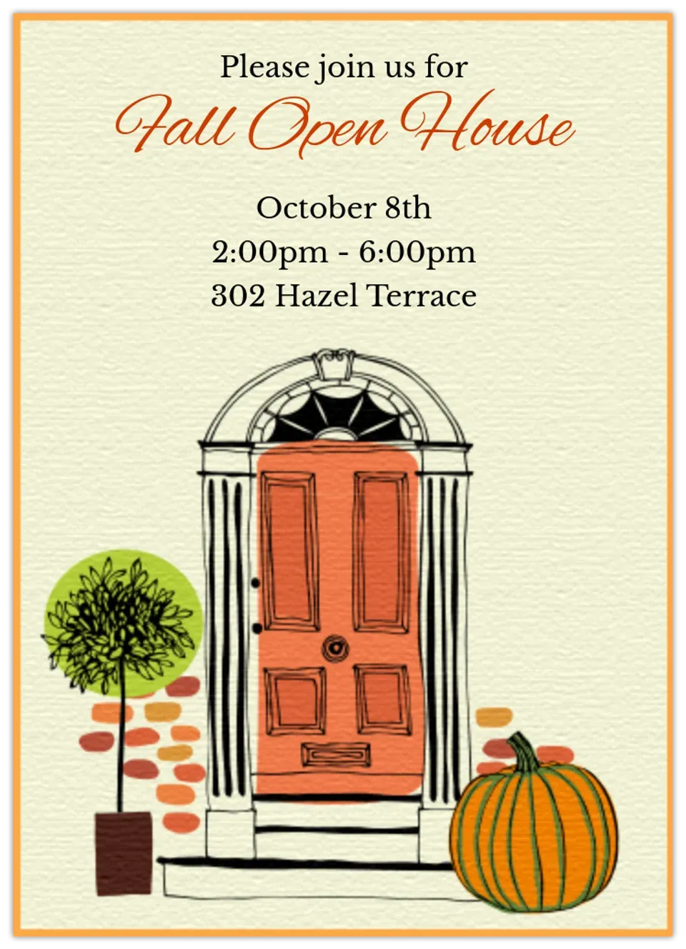 Autumn Open House card