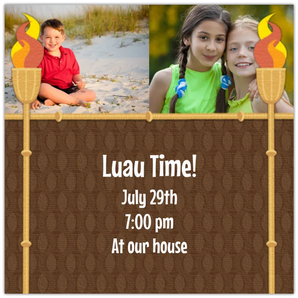 Luau Photo Frame card